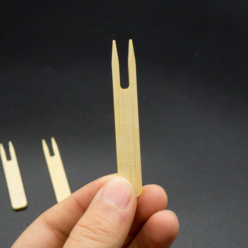 Eco-Friendly Disposable Cutlery 65mm Bamboo Fork