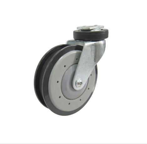 Factory Price 2-Dish Supermarket Travelator Caster Shopping Trolley PU Wheel