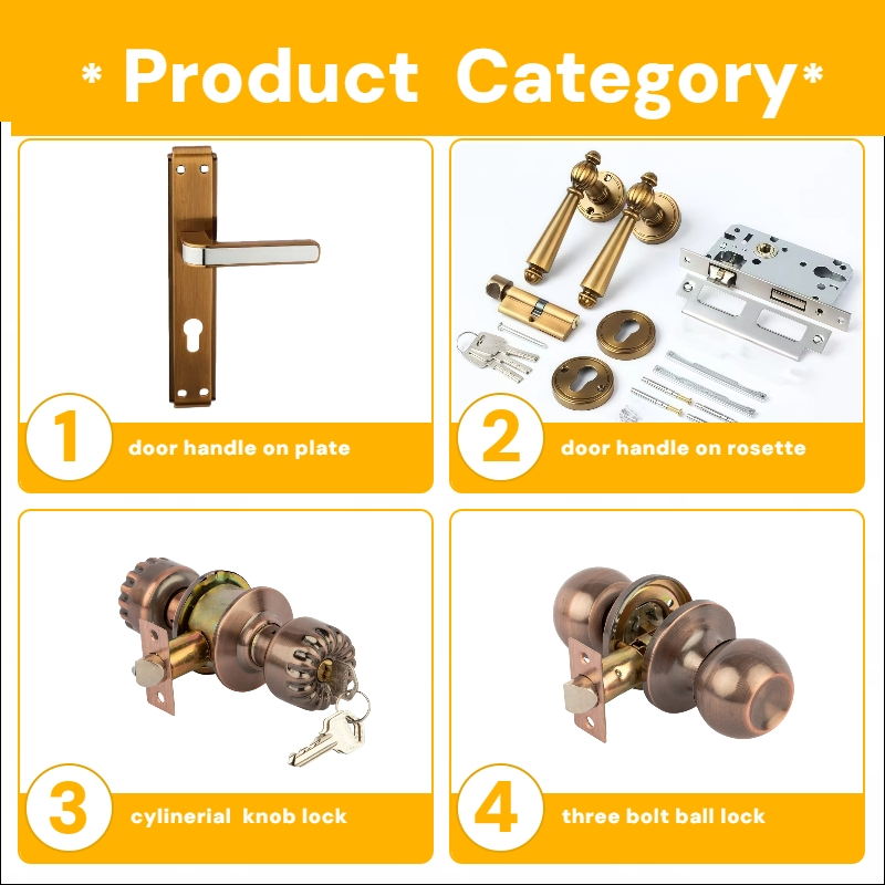 2025 American Hotsale Entrance Bedroom Door Hardware Sp-Et Round Knob Door Lock High Quality Security Door Lock