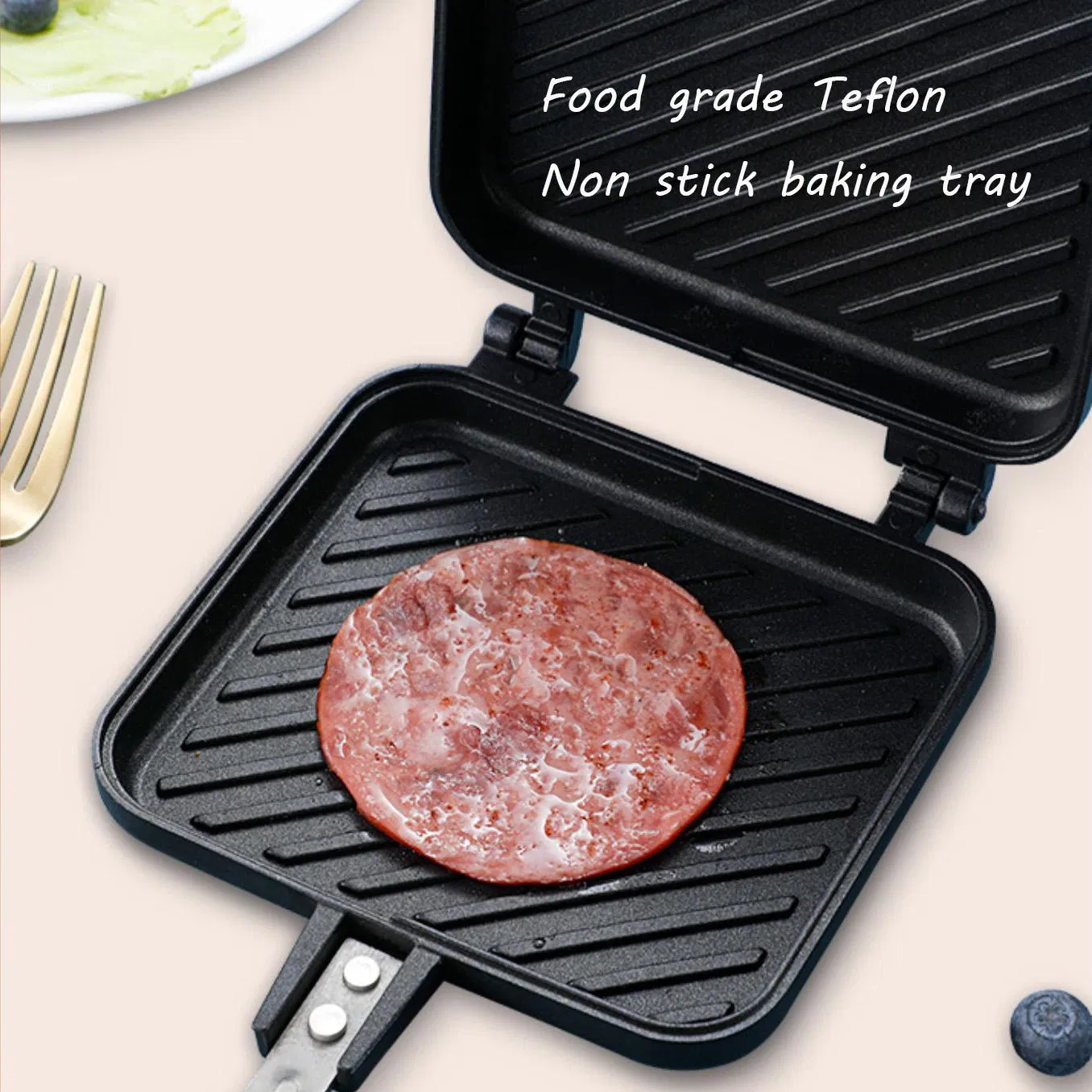 Best Selling Classic and Modern Square Aluminum Alloy Non-Stick Pan Sandwich Toaster Easy Clean Multi-Use for Kitchen Baking for Cooking