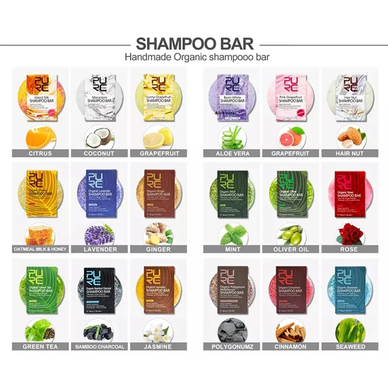 Customized Bar Hair Soap Natural Solid Vegan Shampoo and Conditioner Bar