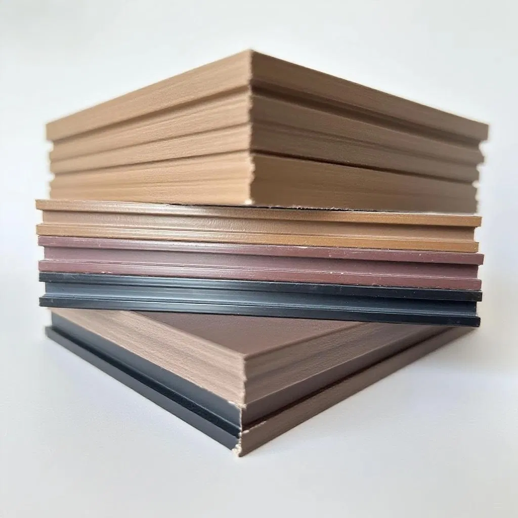 Manufacturing of Double-Sided Square-Hole Wood-Grain Composite Board