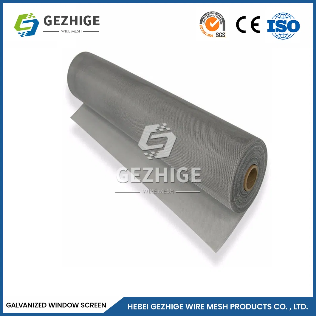 Gezhige Sample Available Window Mesh Insect Screen Manufacturing 16 X 16 Mesh Casement Window Screens China Plain Weave Fly Screens for Windows and Doors