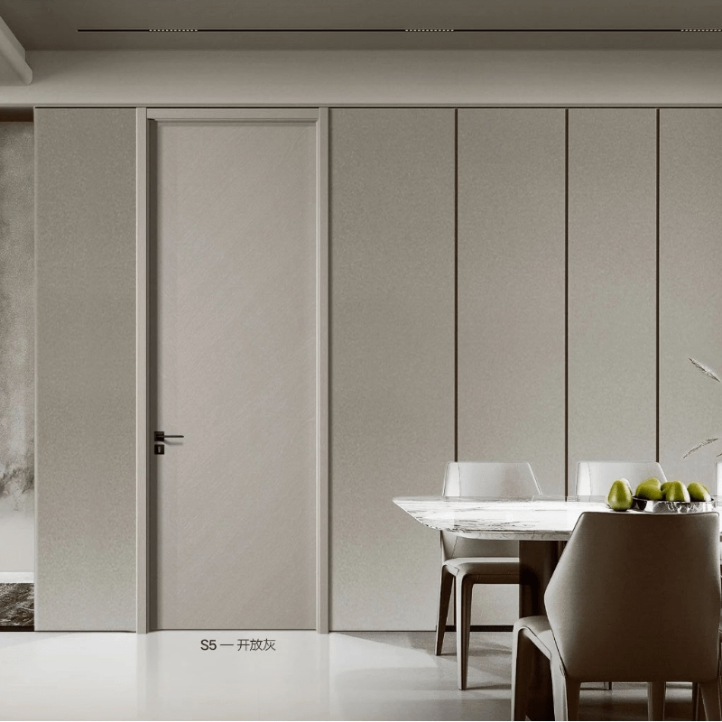 New Majoys Modern Style Customized Size Bedroom Barn Plywood WPC Hidden Door with Hidden Hinge