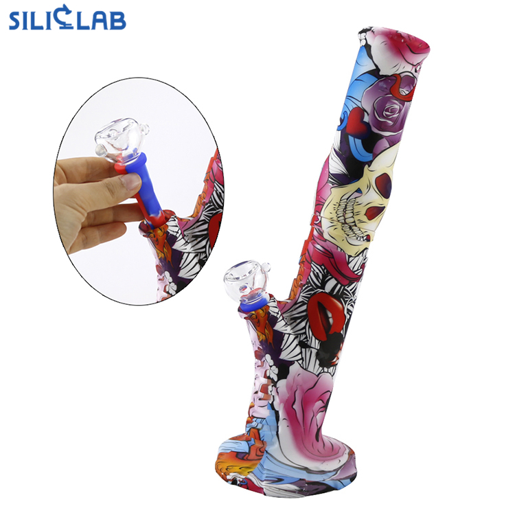 Straight Cylinder Bubbler Pipe Smoke Filter Down Stem Silicone Insert Rod Water Pipe Accessories