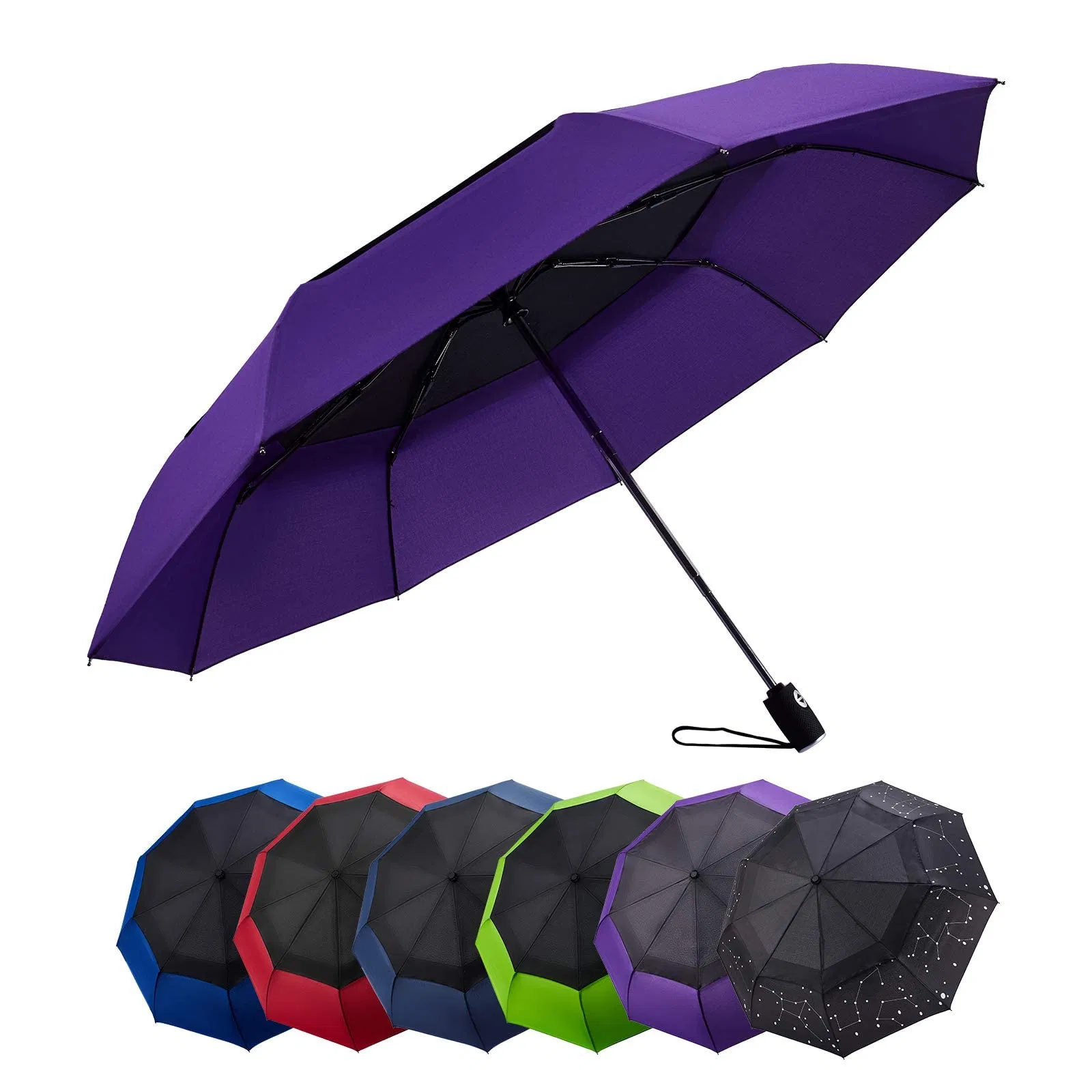 Зонт автоматический с деревянной ручкой Sun Gift