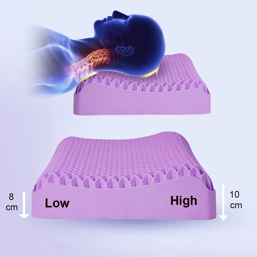 3D Wave Hyper Elastic Material Pressure Releasing TPE Pillow with Pillowcase