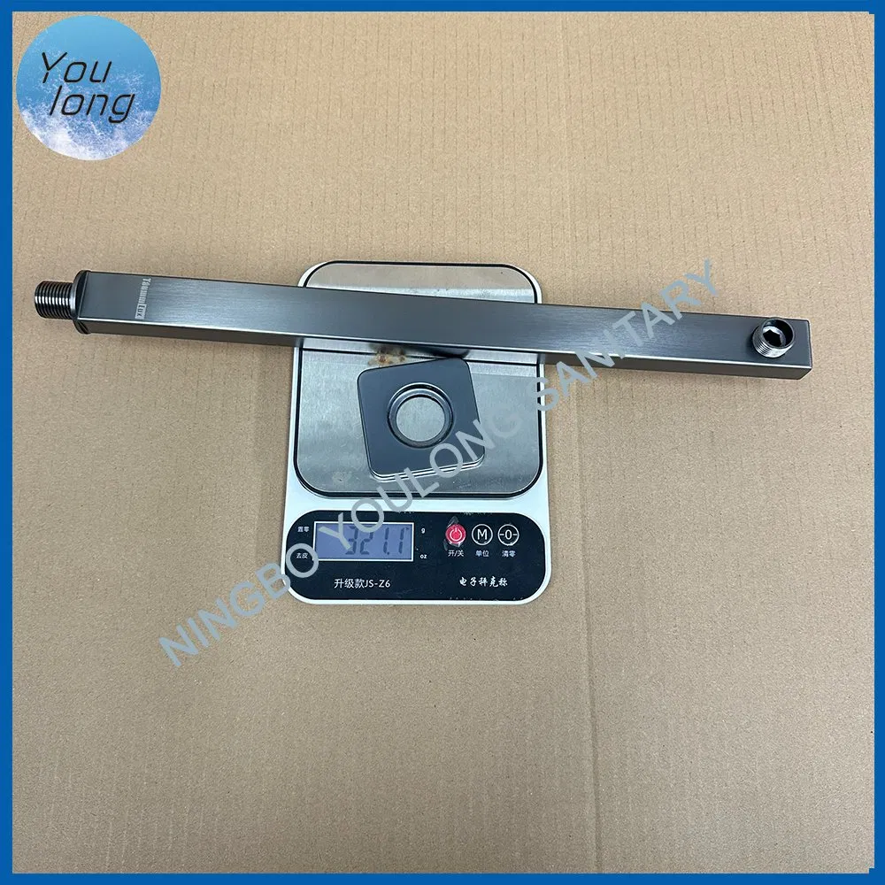 Customized Gun Metel Wall Mounted Rectangular Shower Head Arm Extension for Overhead Shower 40cm Length
