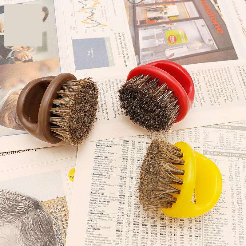 Men's Pure Boar Bristle Beard Brush, Circular Soft Bristle Beard Brush