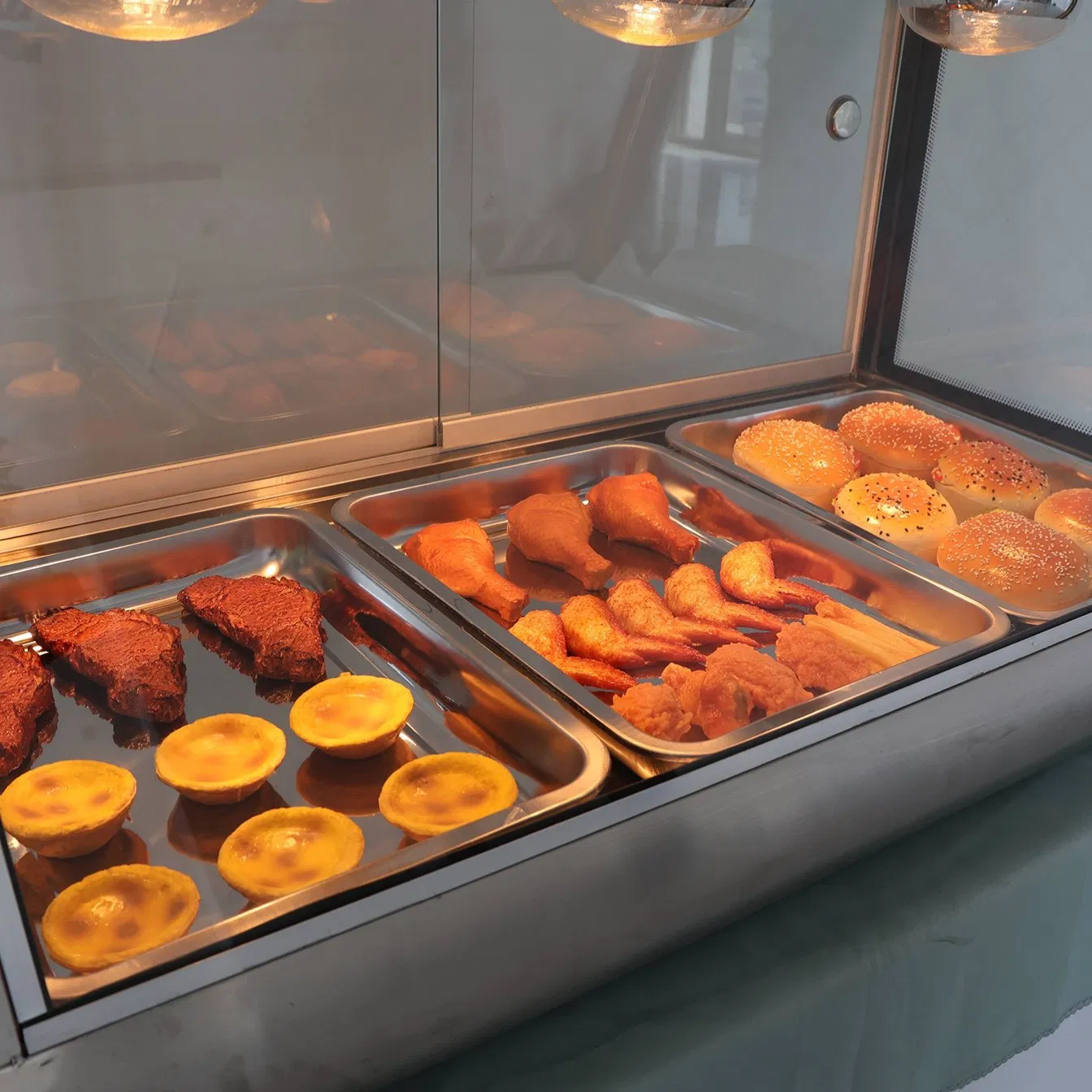 Custom Logo and Size Food Warming Display Cabinet Available From Professional Manufacturer