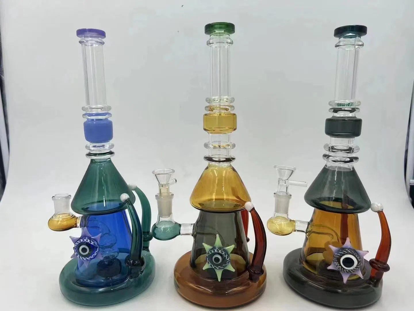 Handmade Black Colors Studenglass Tall Water Pipe Shisha