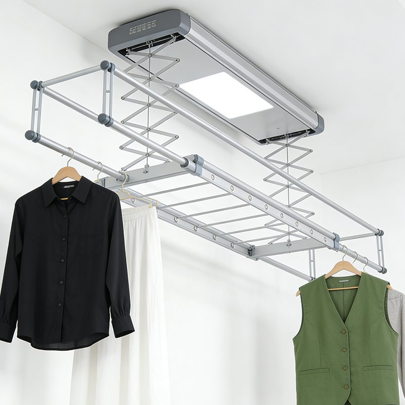 Smart Clothes Drying Rack Balcony Home Use Stylish Design Adjustable Height Air-Drying Rack