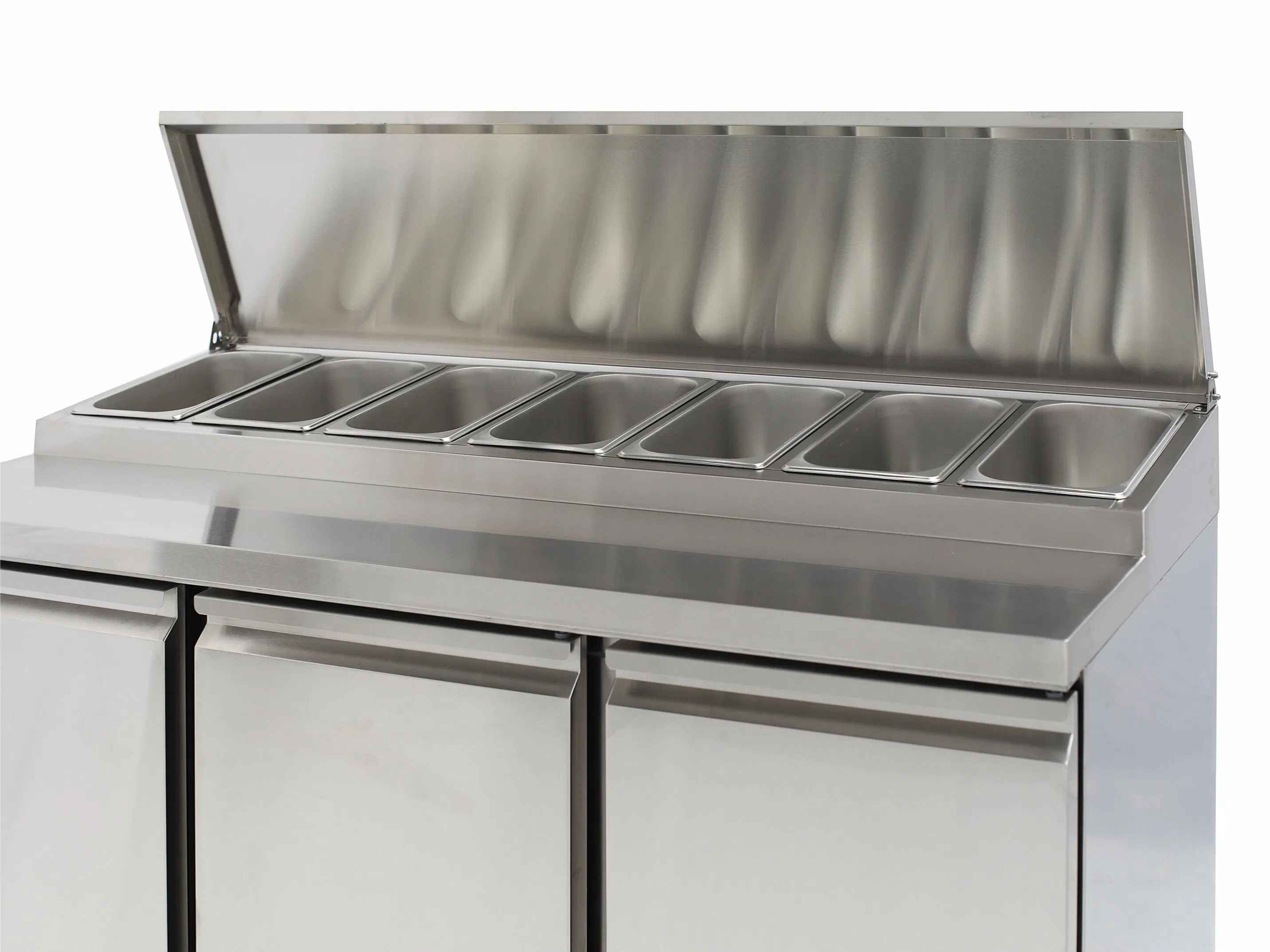 3 Door Refrigerated Top with Ss Cover Saladette Counter