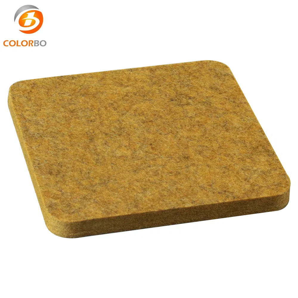 CBB15 Rattan Yellow Polytester Fiber Panel Construction Material 9MM Pet Acoustic Panel