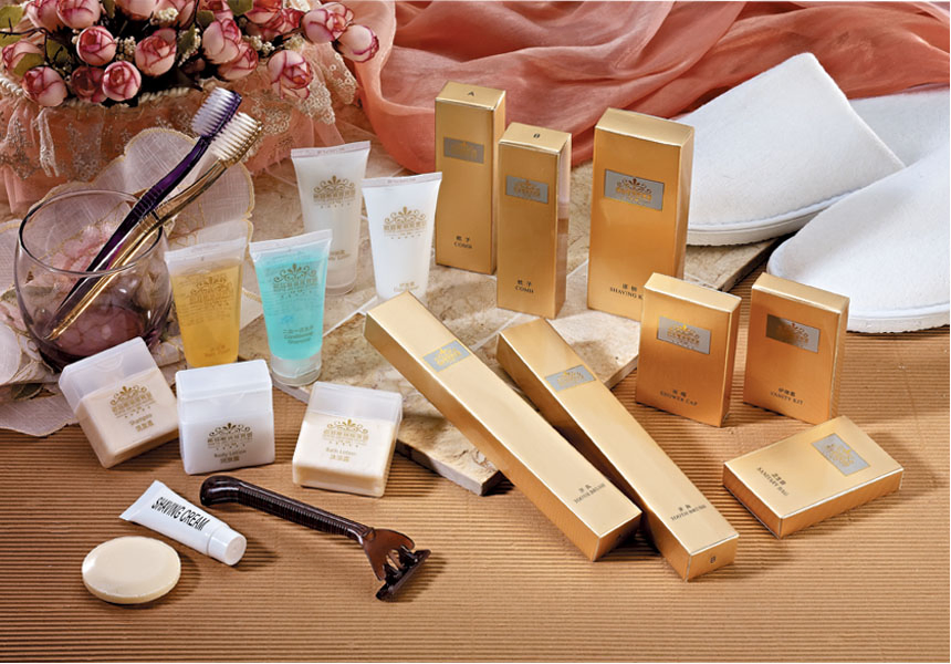 Luxury Golden Paper Box Hotel Amenities with Customize Logo