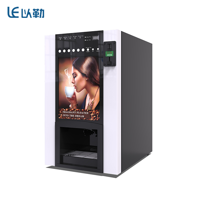 Le302b Instant Powder Coffee Vending Machine with Turkish Flavor Coin Operated Auto Cup Dispenser