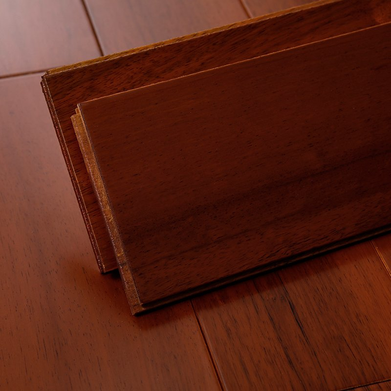 Elegant Indoor Solid Wood Flooring in Rich Red Sandalwood Hue