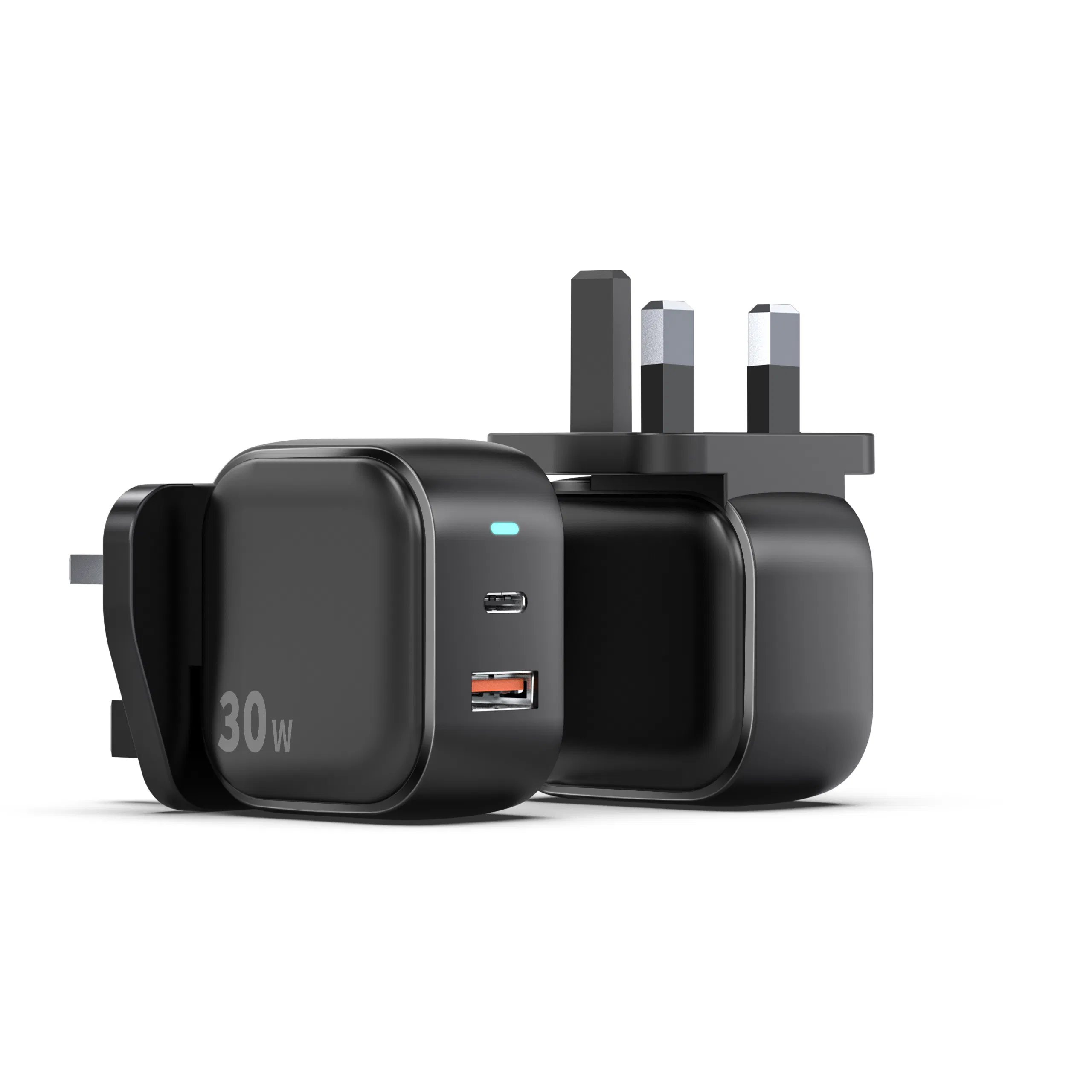 Bulk Wholesale Premium Quality UK 3 Pin Apple 30W Charger USB C Power Adapter PPS GaN iPhone 30W Charger OEM White Label Factory China