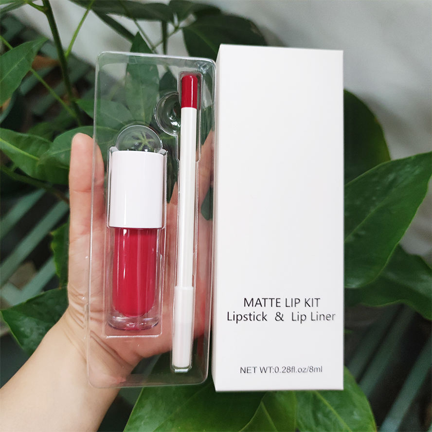Custom Logo Makeup Private Label Matte Liquid Lipstick Lipliner Set Kit