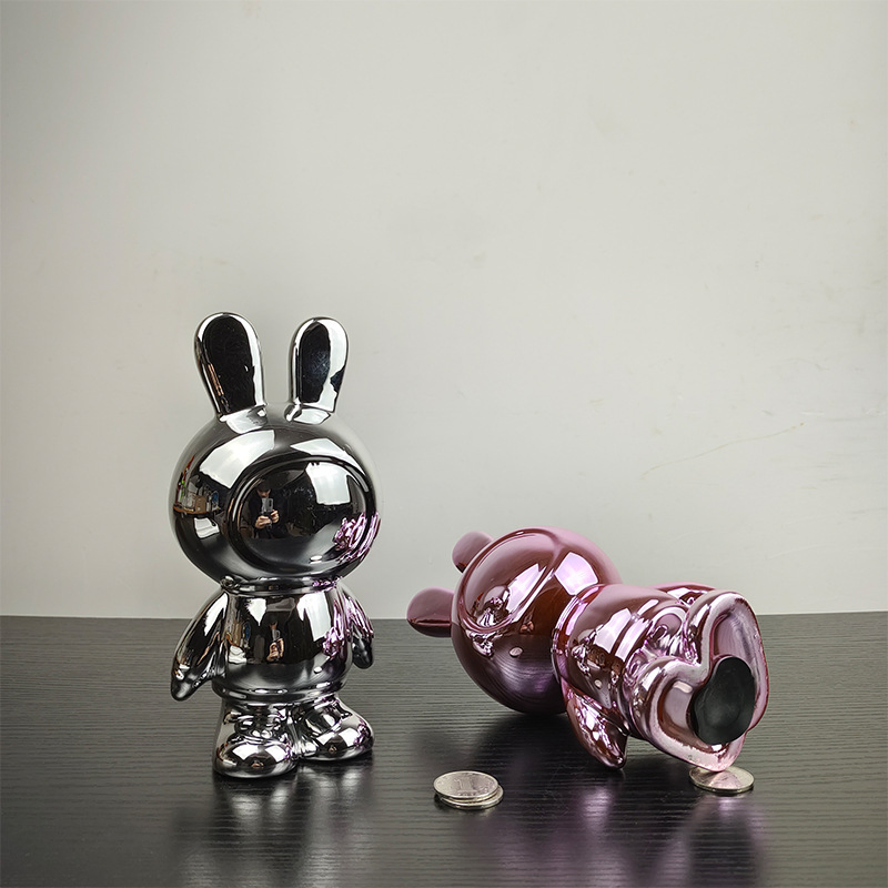 Custom Styles for Savings Enthusiasts Handmade Ceramic Electroplating Multi-Color Rabbit Piggy Banks