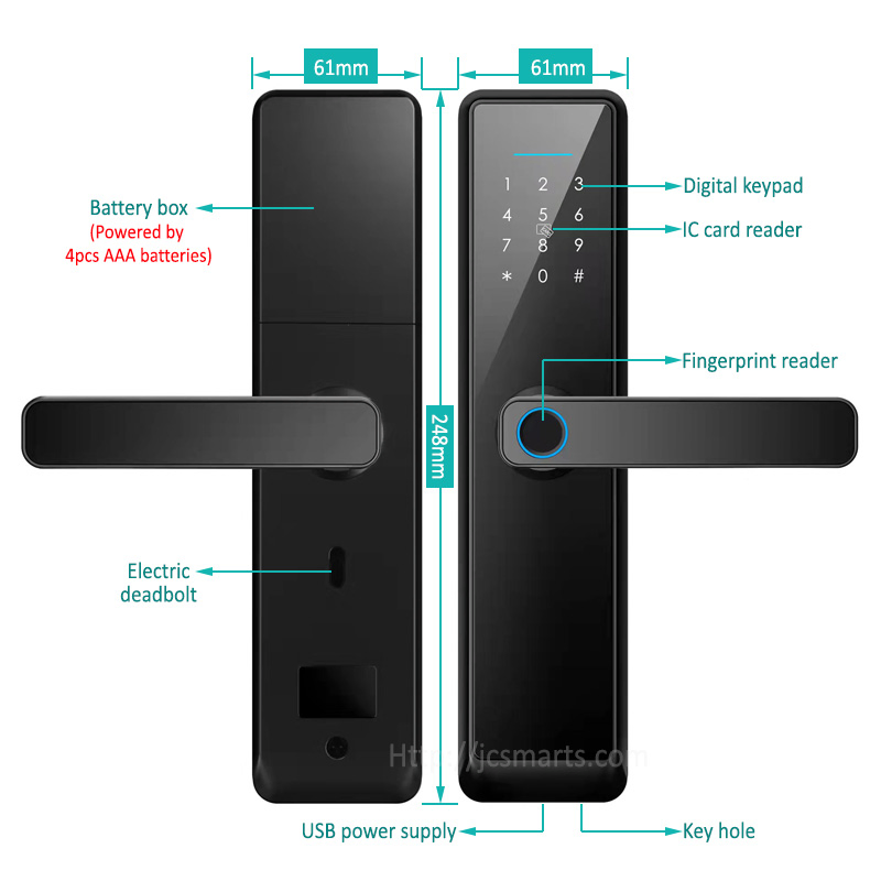Wholesale Tuya WiFi Intelligent Smart Lock with 5050 Mortise on Wooden Door