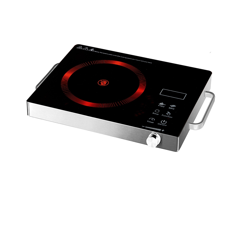 Multifunctional Digital Touch Control Single Electric Stove Infrared Cooker Induction Cooktop with Wood Grain Panel
