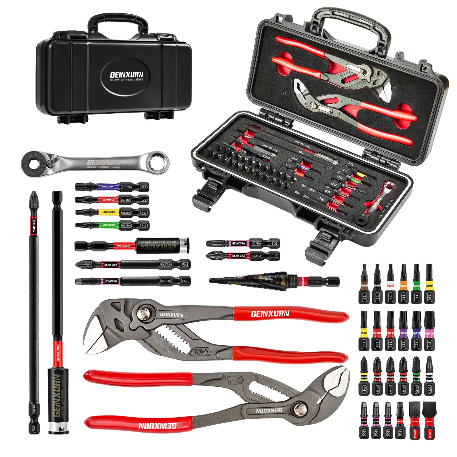 Набор инструментов 39PCS для авторемонта, ударный бит, сталь S2