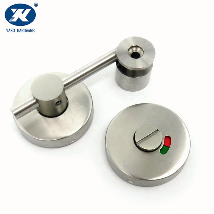 Bathroom Stainless Steel Round Toilet Cubicle Door Thumbturn Release Indicator Lock