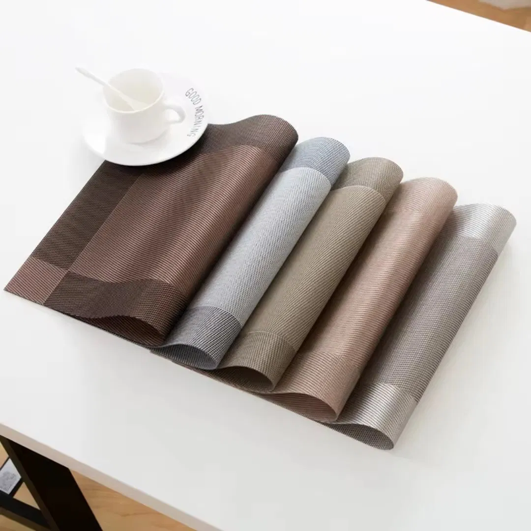 Custom Printed Best Heat Resistant Anti Slip Place Mat Home Kitchen Dining Table Mats Sets Vinyl PVC Woven Placemats