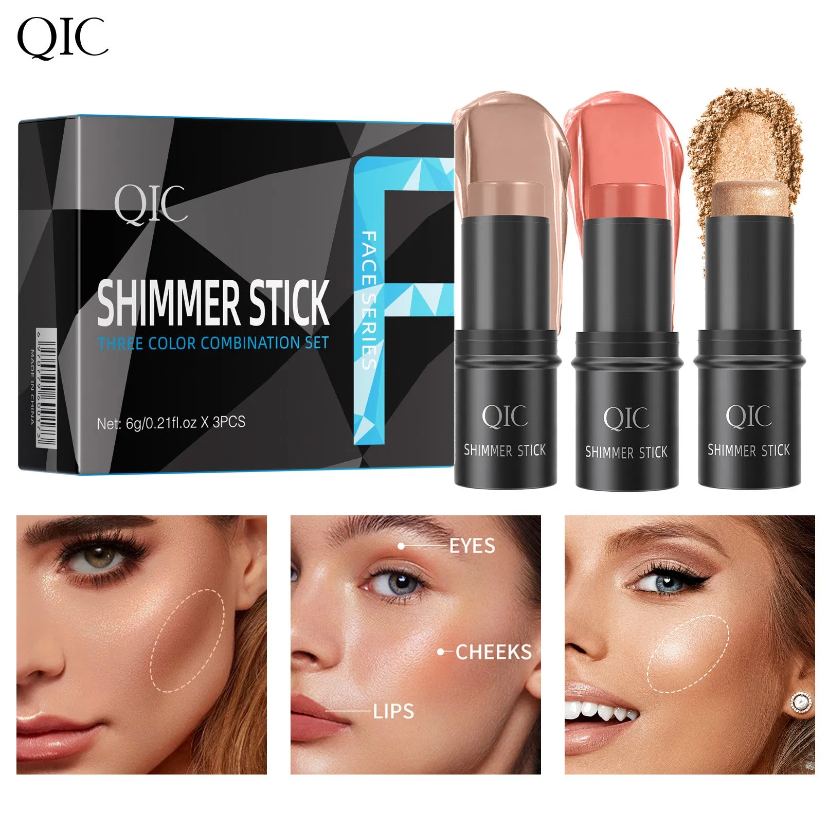 Full Cover Contour with Brush Highlighting Concealer Cosmetics Private Label Face Makeup Bronzer Contour Stick Set