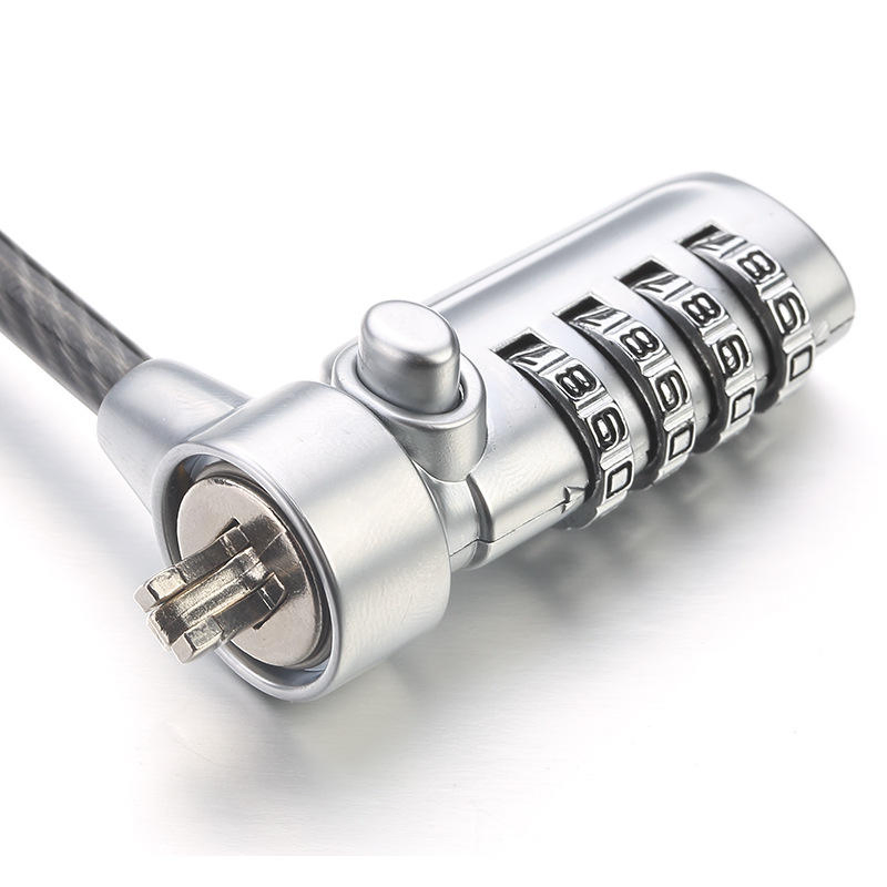 Zinc Alloy Eight Strand Braided Steel Wire 2m Long Password LCD Anti Theft Laptop Lock