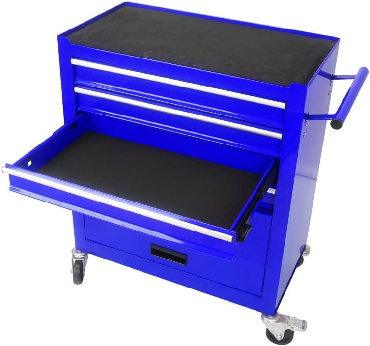Garage Workshop Rolling Heavy Duty Tool Cabinet Chest 4-Drawer Rolling Cabinet with Interlock System and Wheels