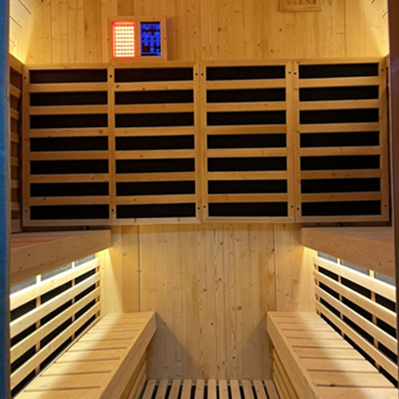 Уличная инфракрасная сауна-куб на 4 персоны из кедра