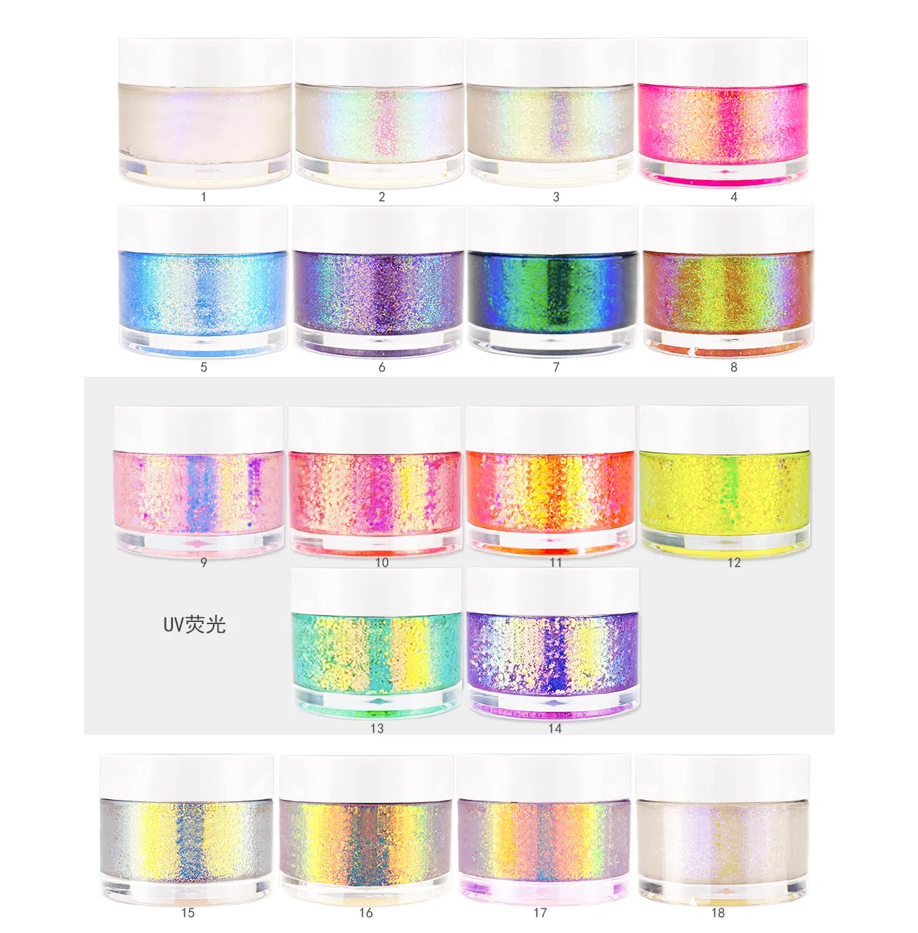 UV Neon Glitter Makeup Eyeshadow Face Body Hair Cream Glitter Glue Gel