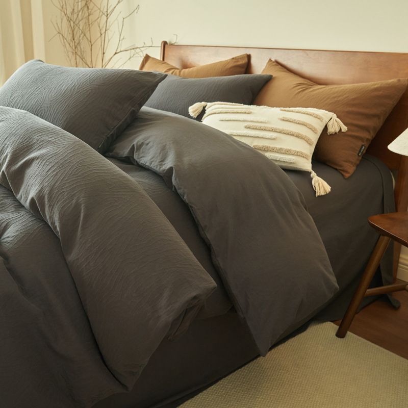 Machine Washable 4 PC Fitted Bed Sheet Hotel Bedding Sheet Set