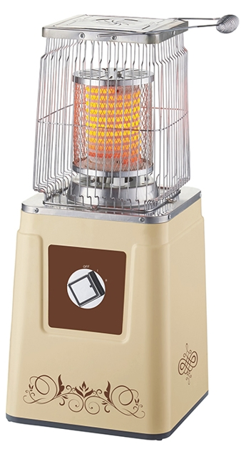 Retro-Style Manual Electric Infrared Heater - Decorative Space Heater with Vintage Design for Home & Office