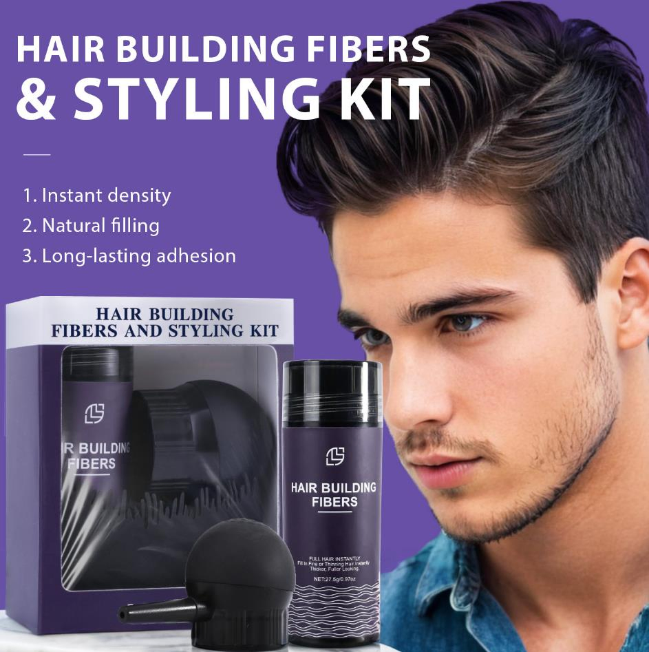 Online Wholesale and Retail Premium Hair Synthetic Thickening Fiber Spray Wholesale Kit Micro Natural Hair Treatment Building Fiber for Men
