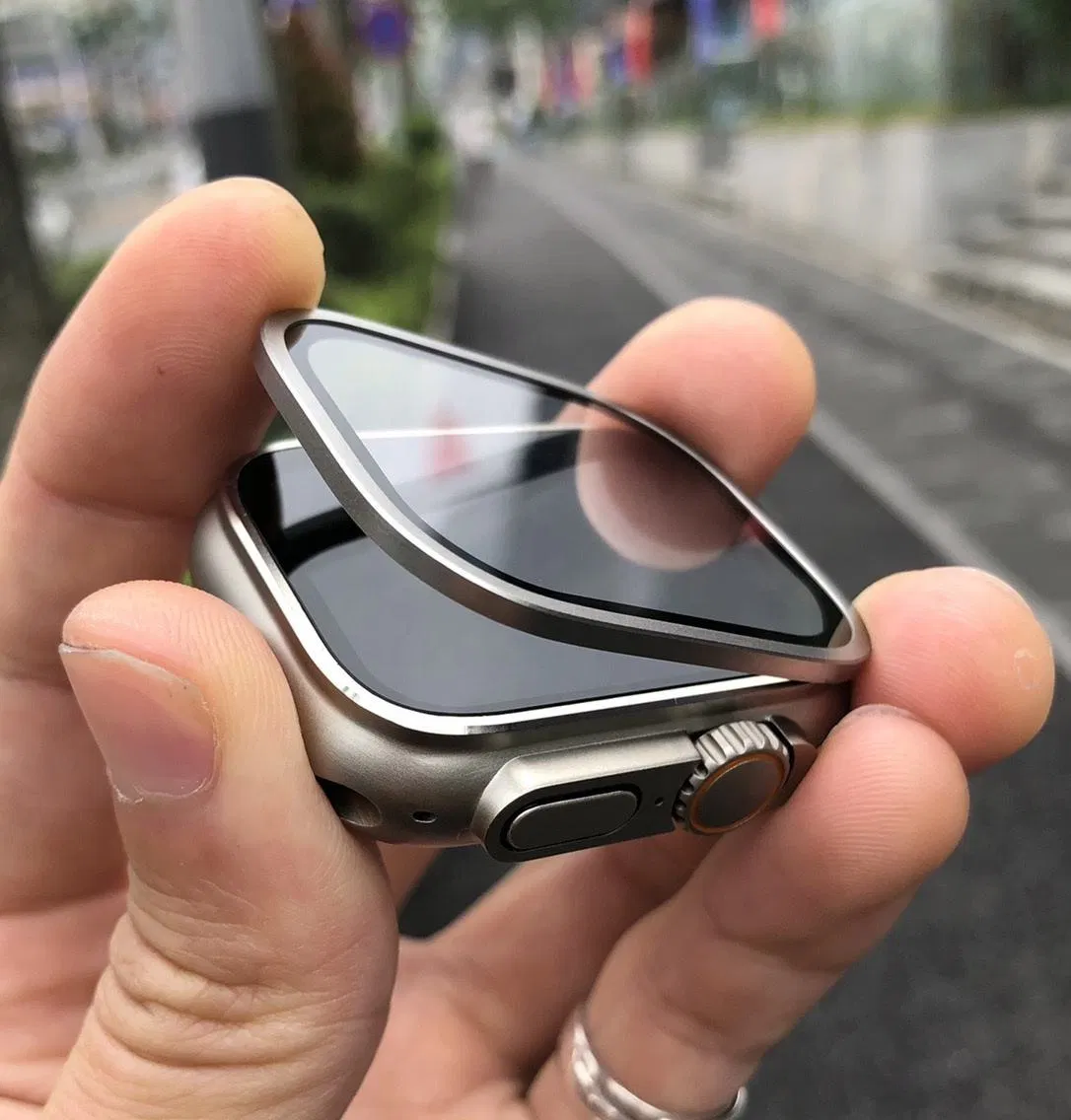 Защитное стекло для Apple Watch 49mm, металлический бампер