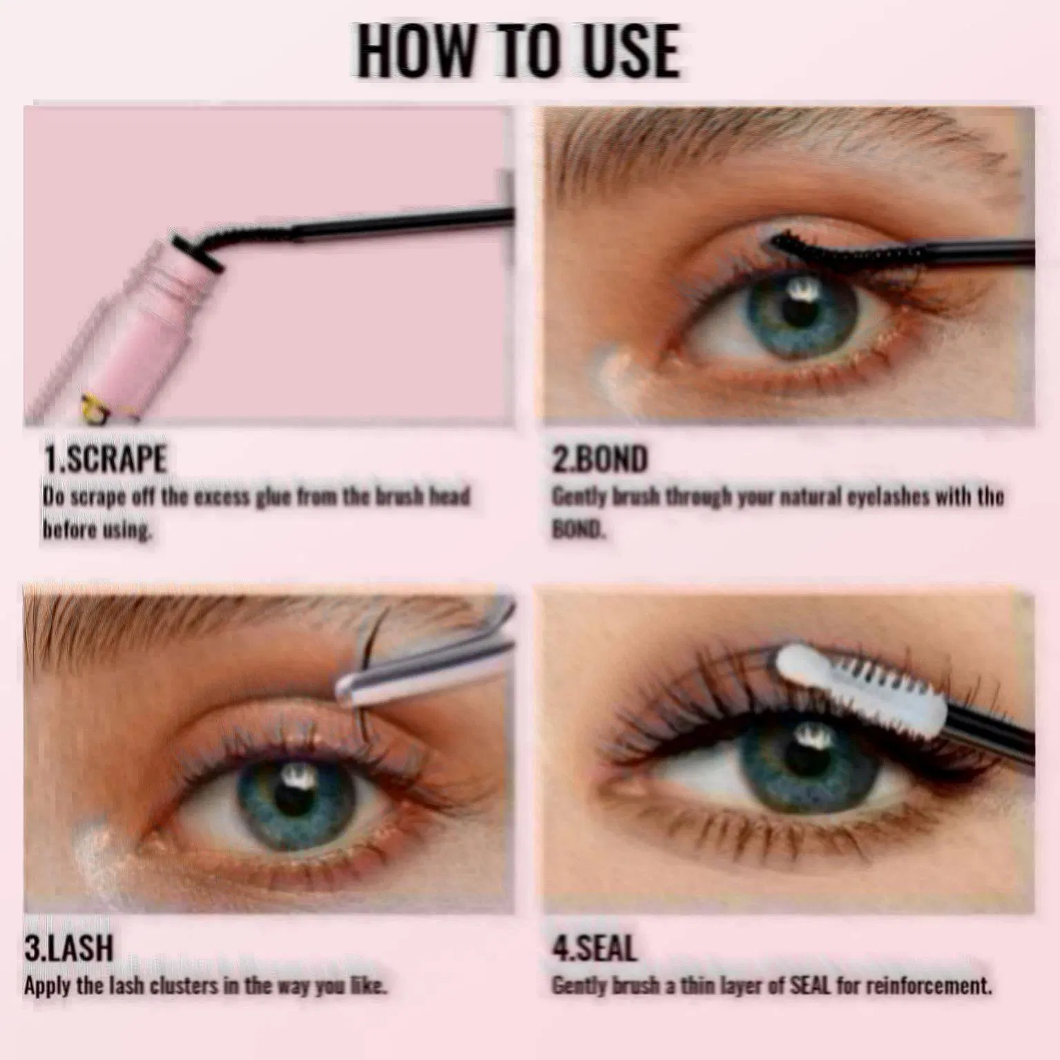 Long-Lasting Eyelash Adhesive with Clear Seal for Extensions