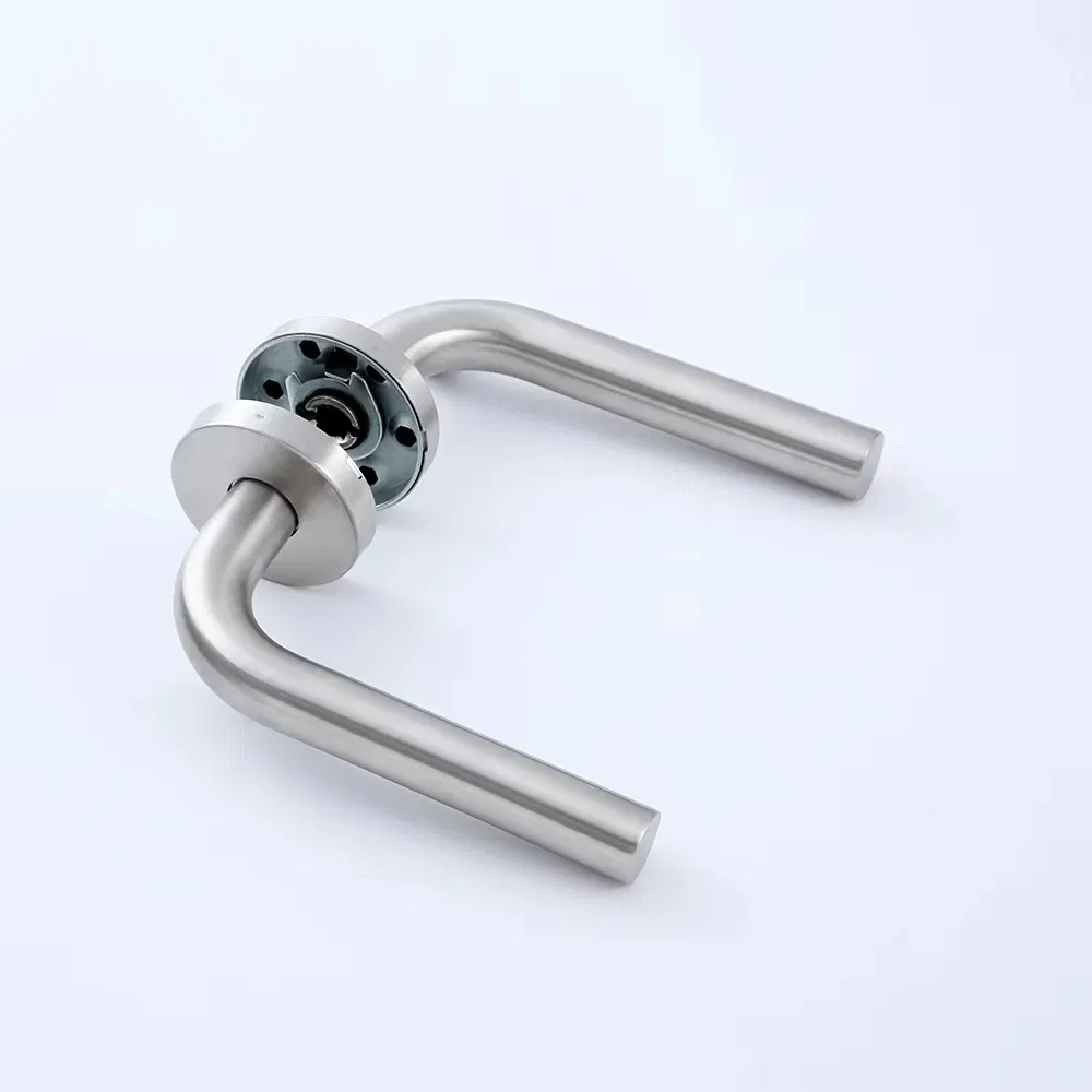 C Sharp 19mm Round Single Bend Stainless Steel Lock Lever Door Handles