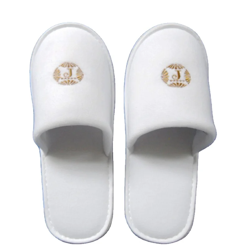 Luxury Disposable Velour Hotel Slippers for Indoor Guests
