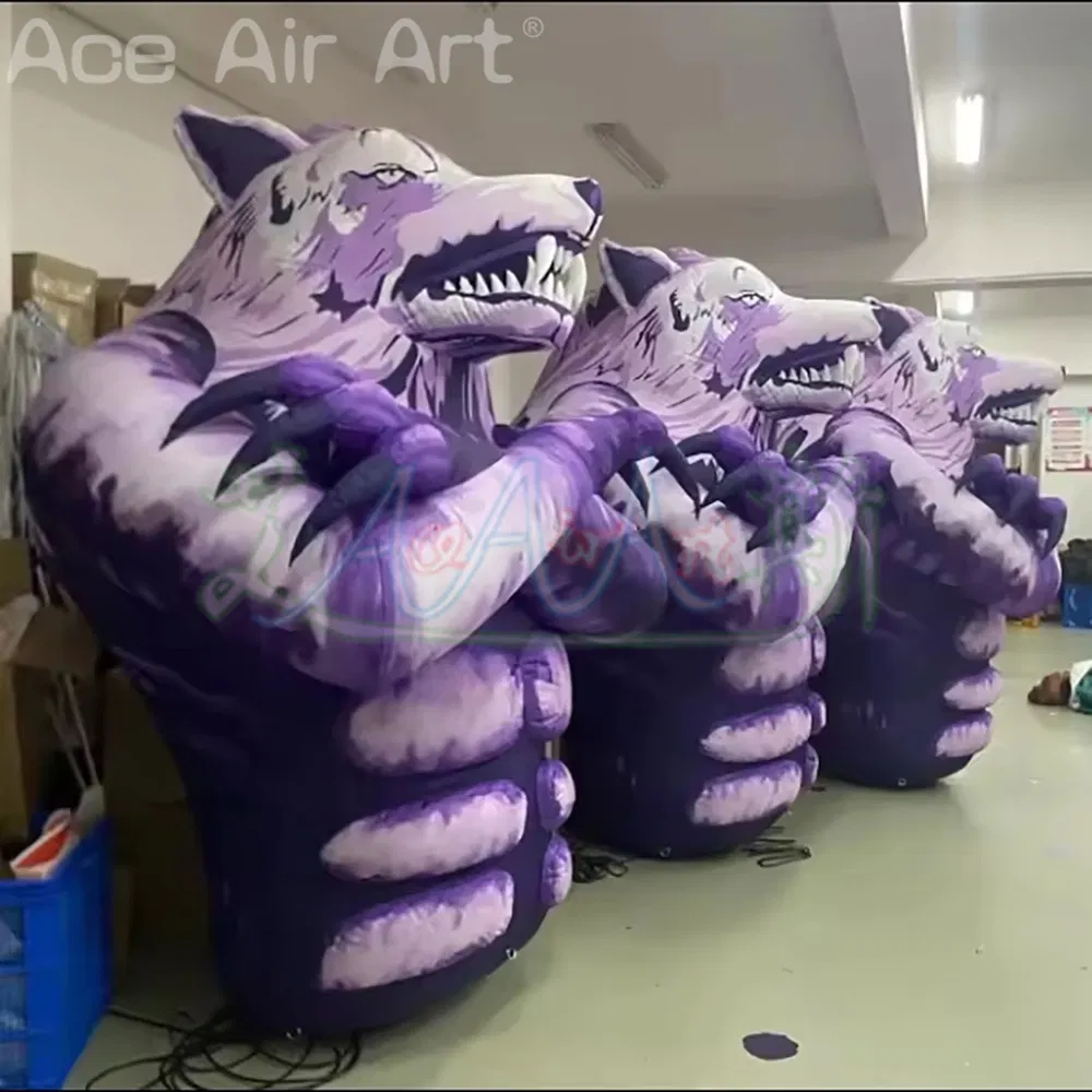 Giant Inflatable Wolf Air Blow 3D Cartoon Creative Snow Fox Animal Mascot Event Halloween Decoration Nightclub Advertise Props