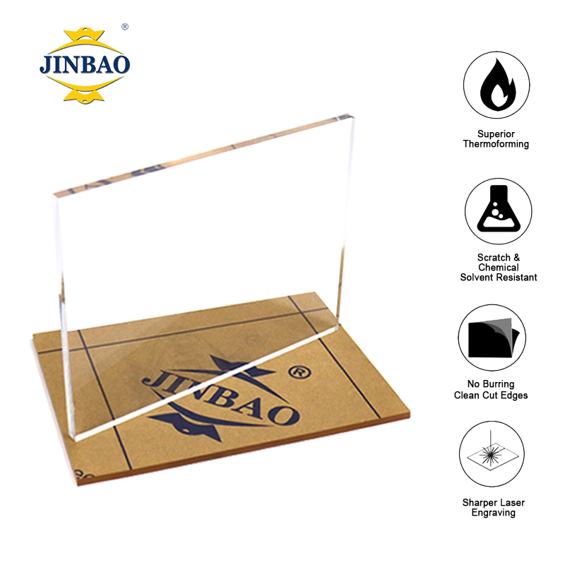 Jinbao Custom PMMA Pearl Mirror Frosted 1.5mm 5mm 2mm Laminate Marble Black White Glitter 3mm Glass Clear Plastic Cast Acrylic Sheet for Advertising