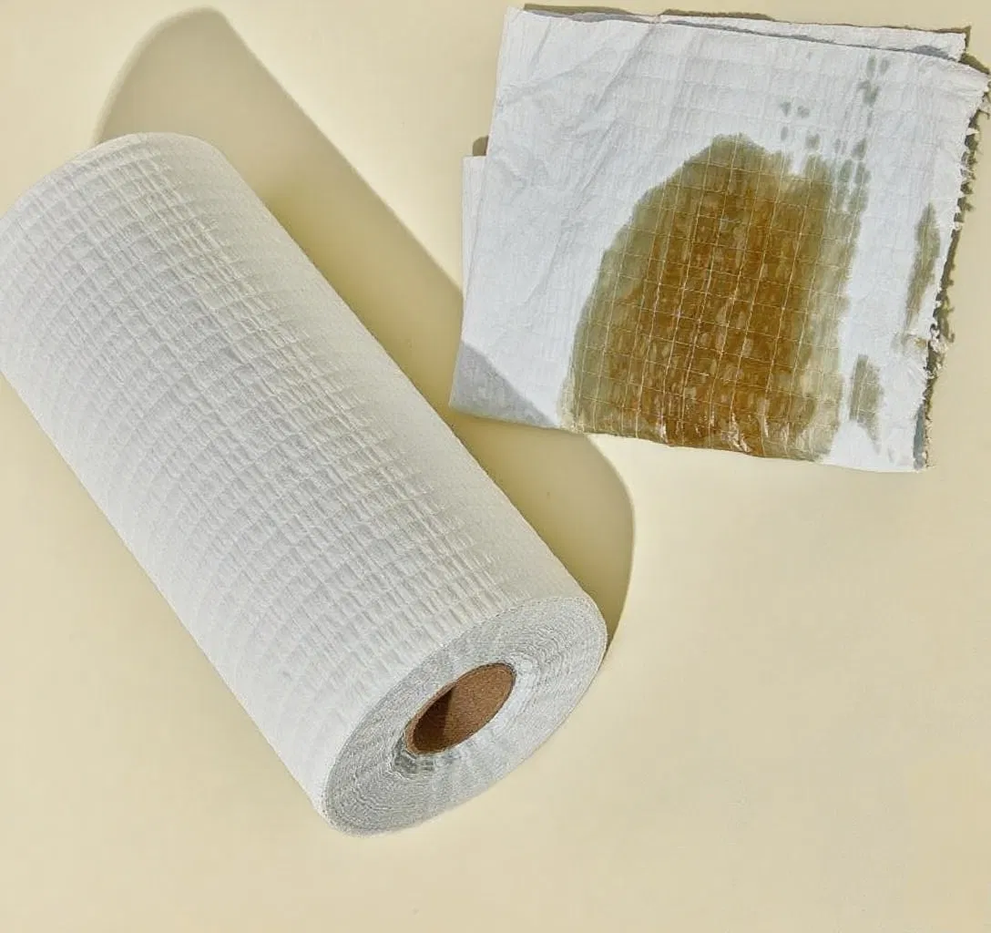 OEM/ODM for Medical/Kitchen Scrim Reinforced Paper Rolls Degradable Dustless Strong Oil/ Water Absorption