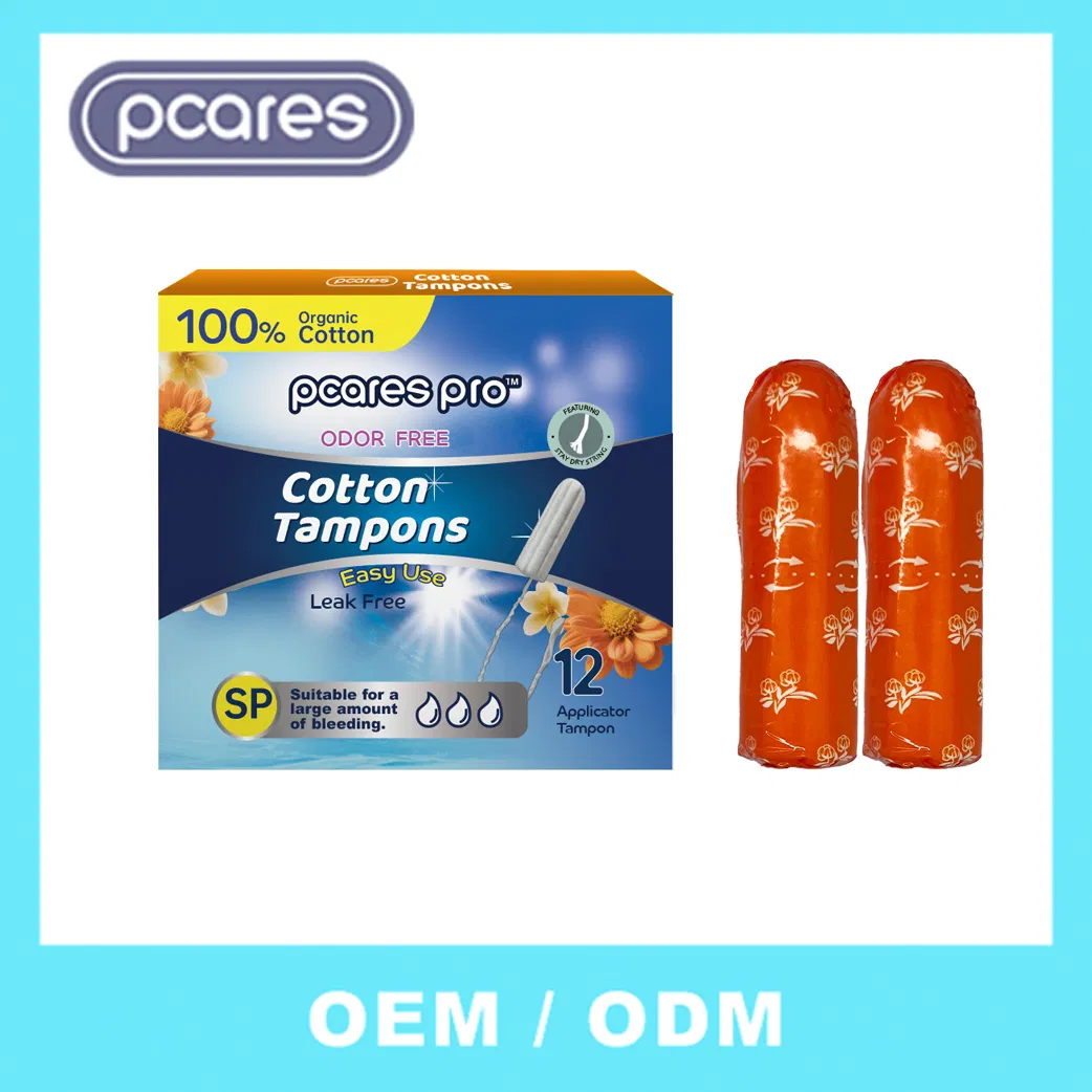 2025 Free Sample Feminine Hygiene Factory OEM Disposable Organic Cotton Tampons