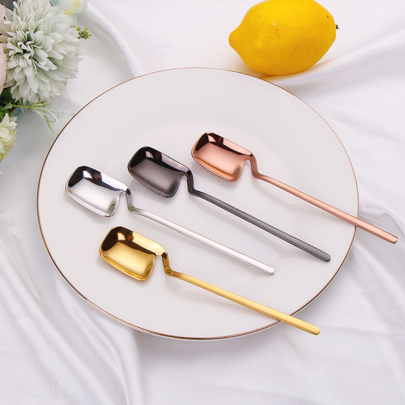 Restaurant Customize Plastic Fruit Gold Fork and Spoon Set for Wedding