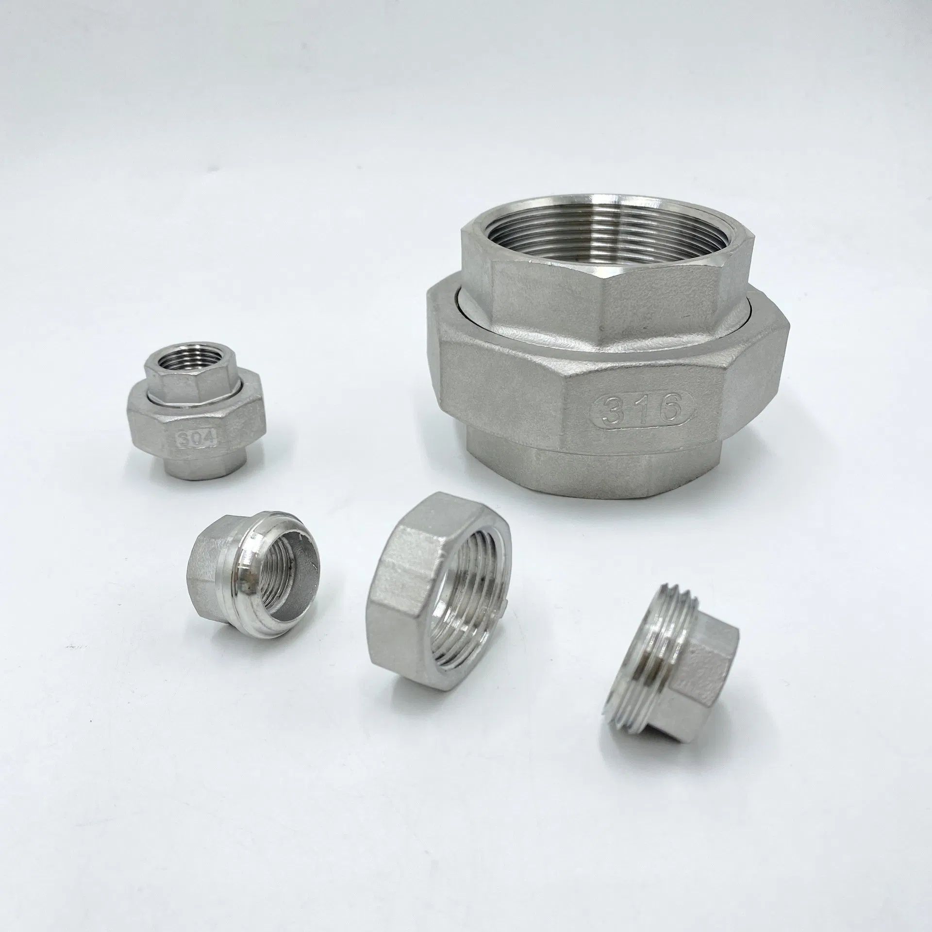 Premium Heavy-Duty 316 Stainless Steel BSPT Union Connector Fitting
