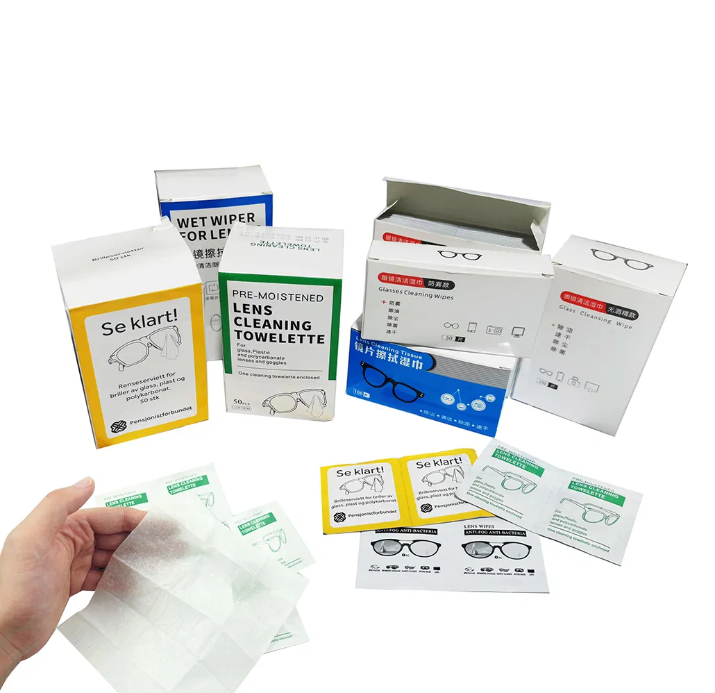 Individual Anti Fog Glasses Wet Wipe Eye Glasses Wiping Cloth Lens Wipes