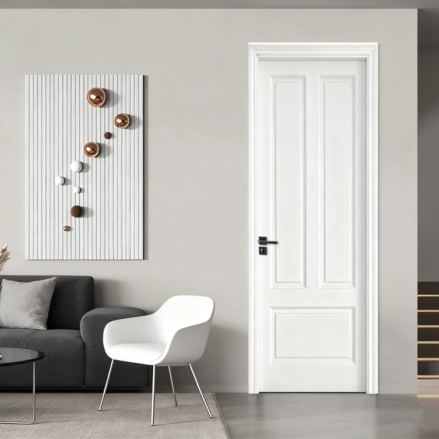 China Customized Interior PVC PVC Wooden Plywood American Style Wood Painted Durable MDF Timber Wooden Glass Security Steel Metal Room Door for Home Factory