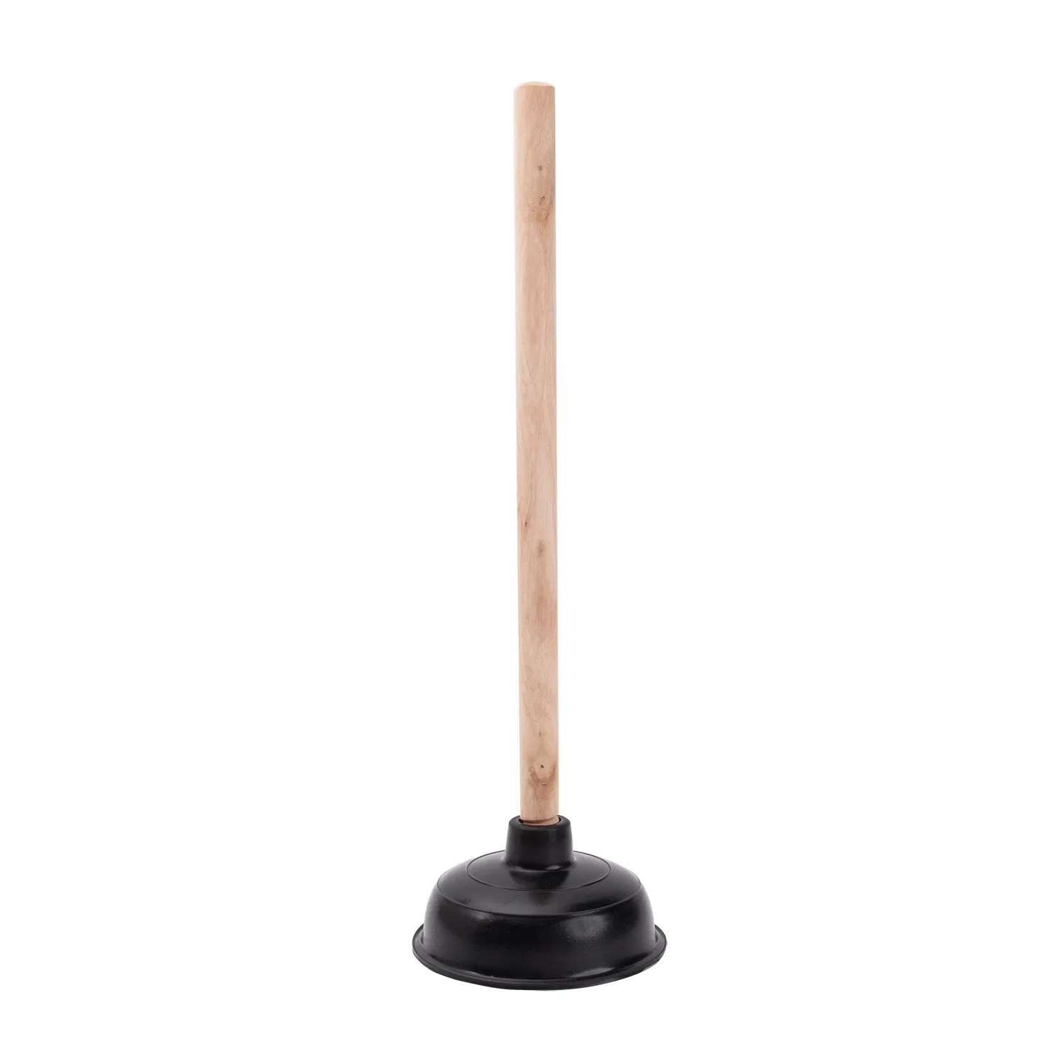 Wooden Handle Leather Toilet Unclogging Device Through Rubber Toilet Plunger